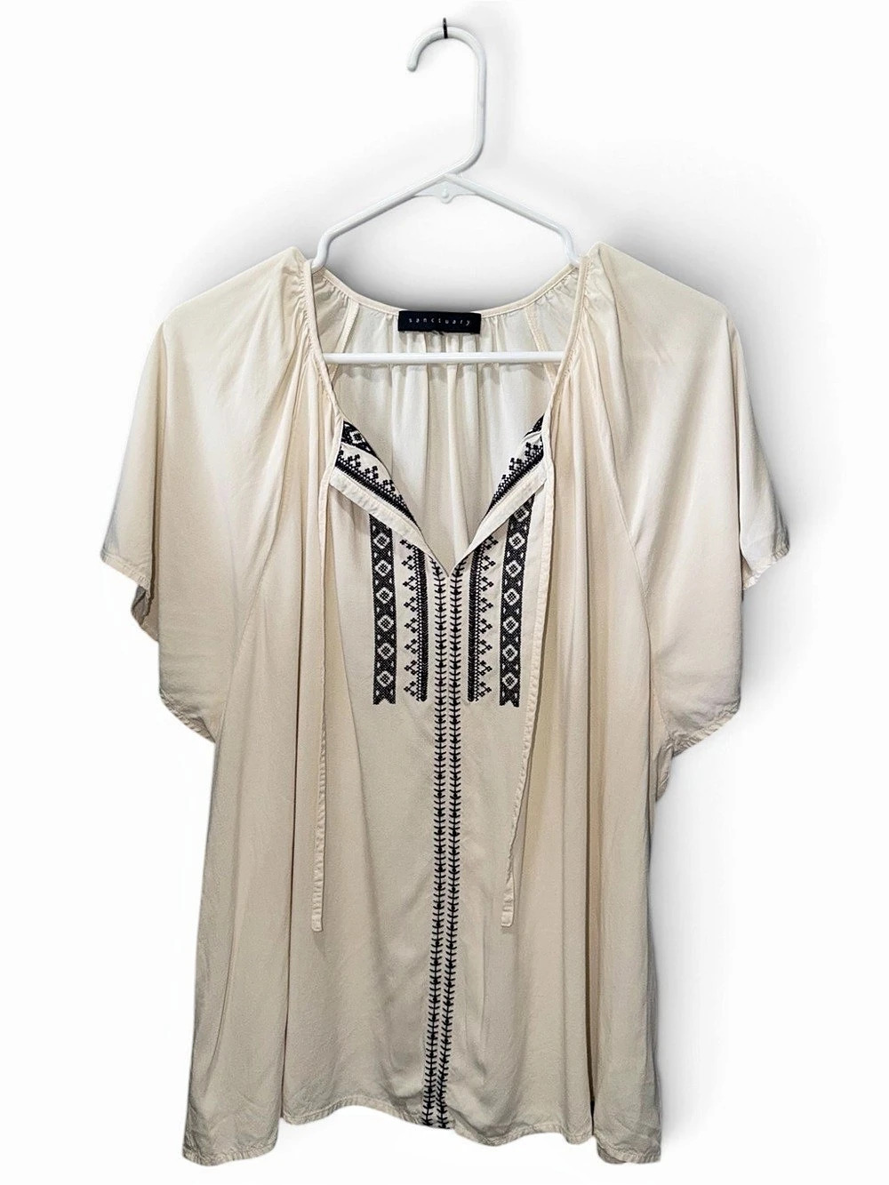 Sanctuary Embroidered Tunic in Cream Like New